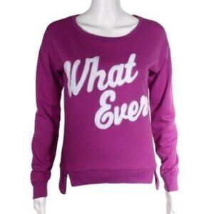 Juicy Couture Womens Purple "What Ever" Sweater Size S Cotton Blend